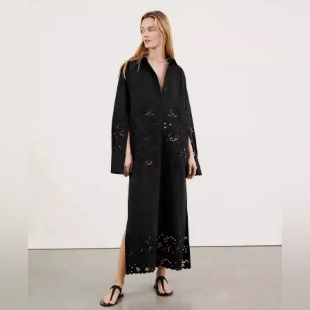 NEW NILI LOTAN louanne embroidered dress in black
